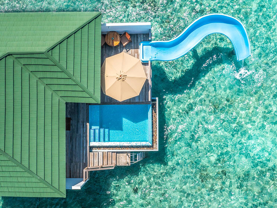 Lagoon Villa With Pool + Slide-泻湖滑梯泳池别墅  房型图片及房间装修风格(禧亚世嘉岛 Siyam World Maldives)海岛马尔代夫