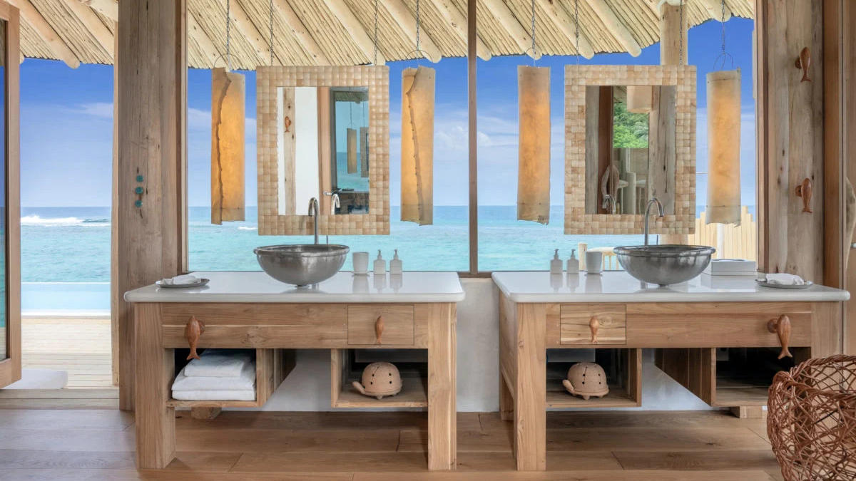 房型内部设施图片参考，如无边泳池与电视及音响， 1 Bedroom Water Retreat With Slide-单卧室带滑梯的水上别墅 maldievs(索尼娃芙西岛度假村 Soneva Fushi) 