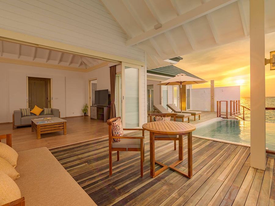 Water Pavilion + Slide-滑梯水上阁  房型图片及房间装修风格(禧亚世嘉岛 Siyam World Maldives)海岛马尔代夫