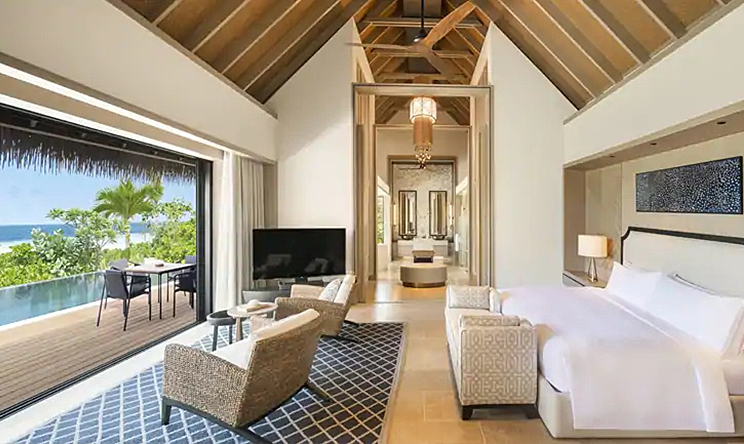 Beach Villa With Pool-海滩泳池别墅  房型图片及房间装修风格(华尔道夫.伊塔富士岛|希尔顿 Waldorf Astoria Maldives Ithaafushi)海岛马尔代夫 