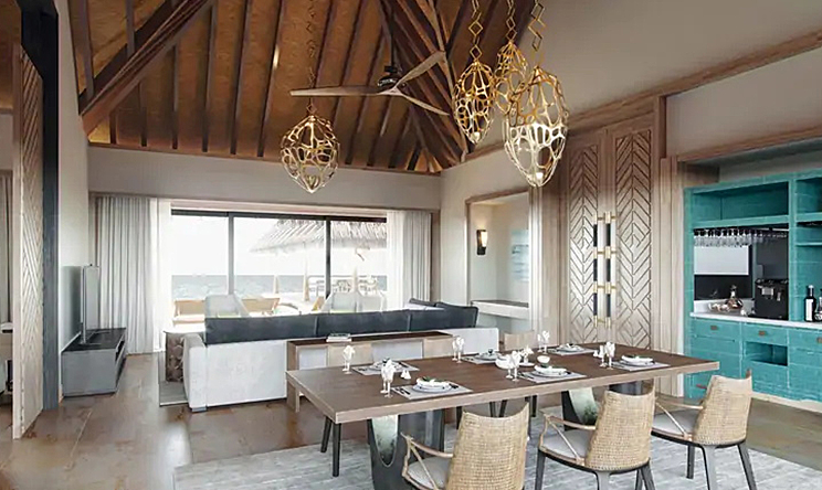 房型内部设施图片参考，如无边泳池与电视及音响， Two Bedroom Grand Beach Villa With Pool-双卧室海滩泳池大别墅  maldievs(华尔道夫.伊塔富士岛|希尔顿 Waldorf Astoria Maldives Ithaafushi) 