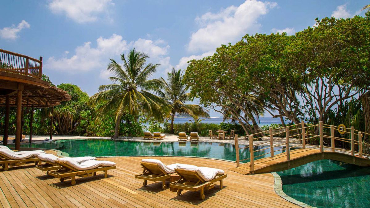 房型内部设施图片参考，如无边泳池与电视及音响， Villa 42-42号别墅（六卧室） maldievs(索尼娃芙西岛度假村 Soneva Fushi) 