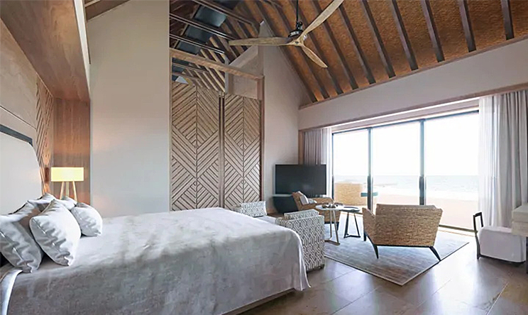 房型内部设施图片参考，如无边泳池与电视及音响， Two Bedroom Overwater Villa With Pool-双卧室水上泳池别墅  maldievs(华尔道夫.伊塔富士岛|希尔顿 Waldorf Astoria Maldives Ithaafushi) 